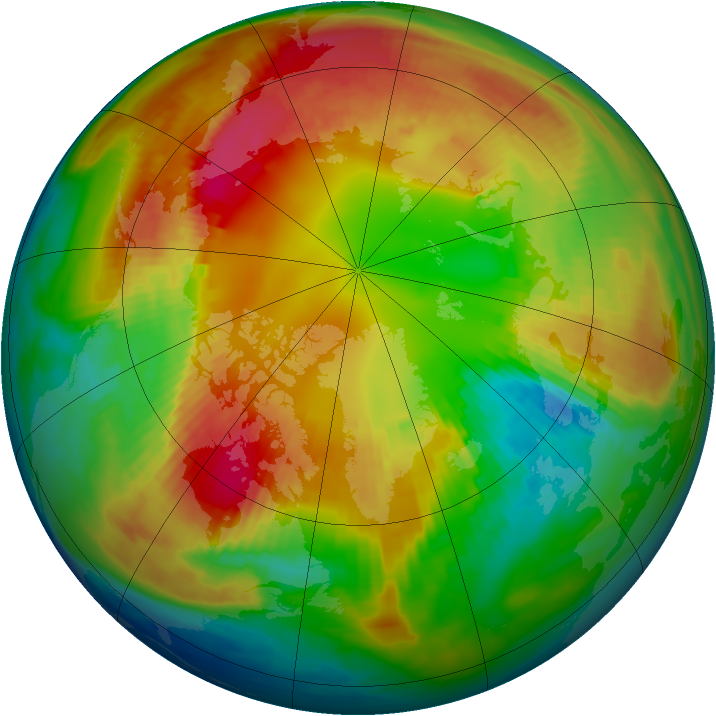 Arctic ozone map for 20 February 1988